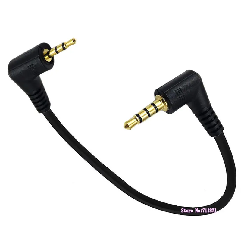 Pozłacane kolanko kątowe TRRS 3.5 męski TRS 2.5 męski adapter audio kabel liniowy stereo TRS 2,5 mm do TRRS 3,5 mm męski przewód