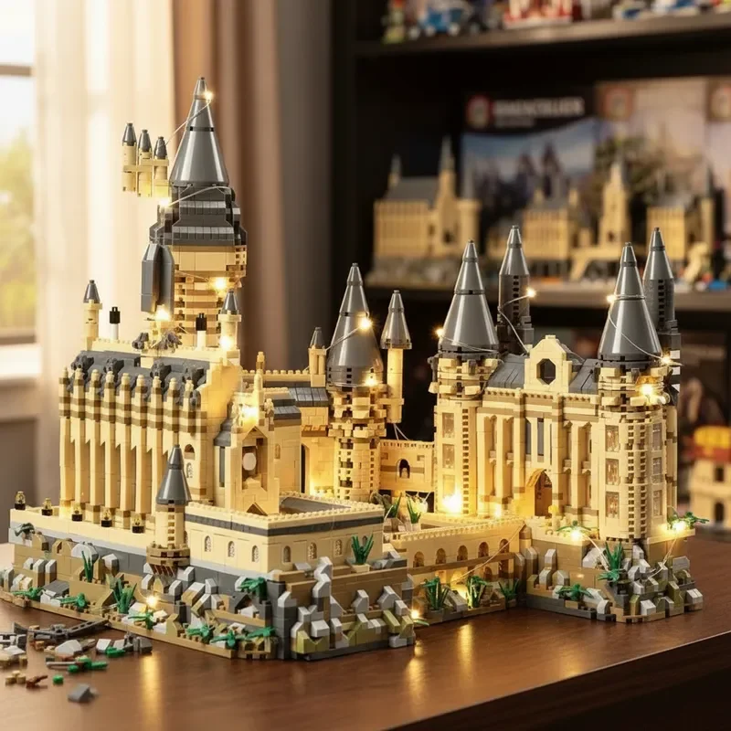 

Волшебный фильм, замок, школьные микро строительные блоки, вид на улицу, архитектура, MOC, архитектура, пейзаж, игрушка, подарки на Рождество и день рождения