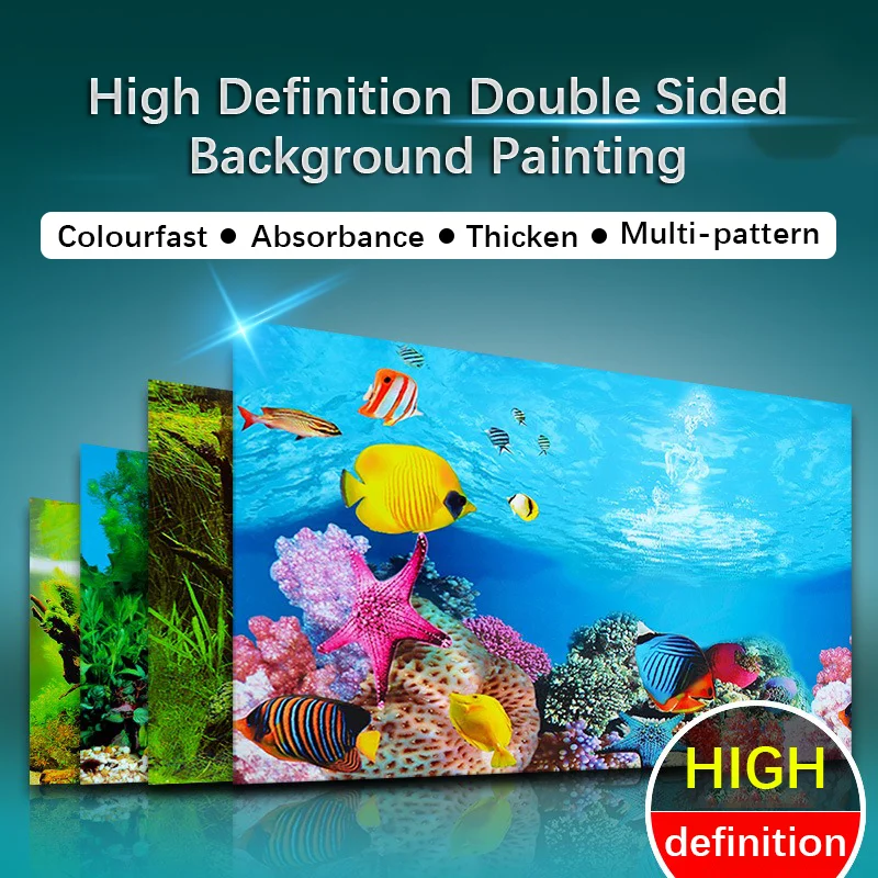 Fish Tank Background High-definition Image 3D Three-dimensional Wallpaper Background Painting Double-sided Aquarium Decoration