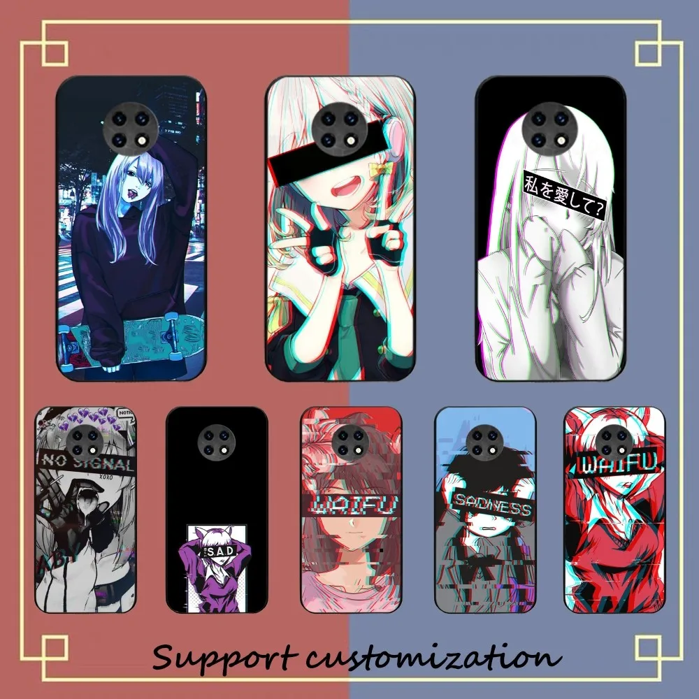 Sad Anime Aesthetic Senpai Phone Case For Redmi 5 6 7 8 9 10 plus pro 6 7 8 9 A GO K20 K30 K40 pro plus F3 Fundas