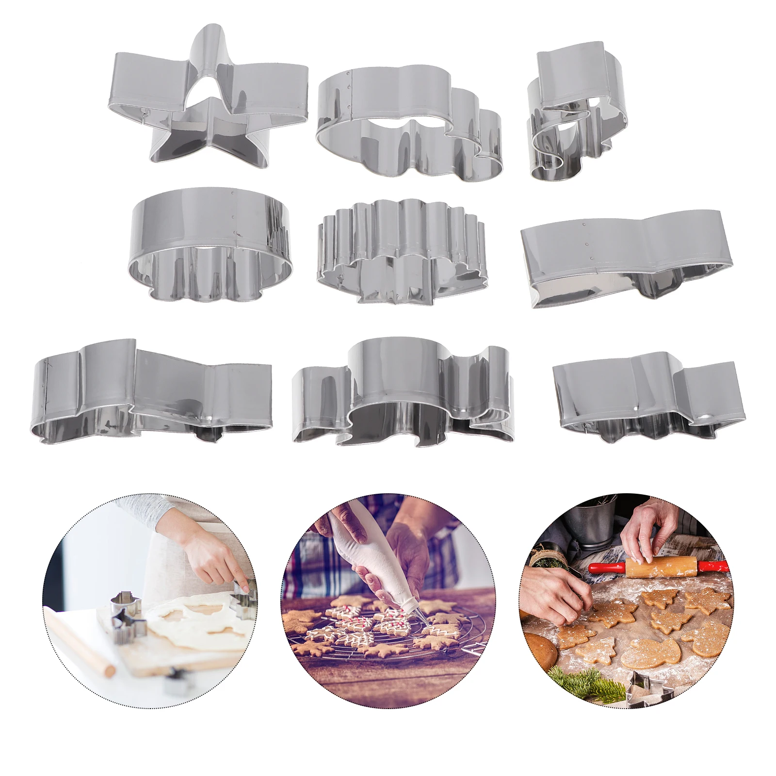 

9 Pcs Ocean Series Cookie Mold Baking Tools Stainless Steel Biscuit Nordic Mould Molds for Cookies