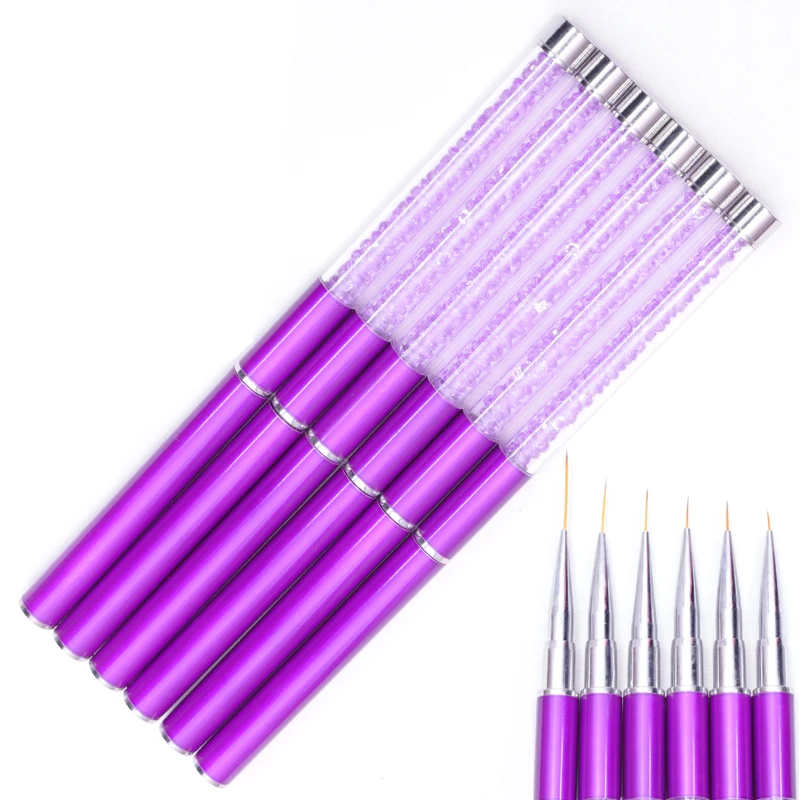 Nägel Kunst Pinsel Linien Streifen Blumenmalerei Zeichnung Stift Acryl UV Gel Verlängerung gitter Pinsel 3D Design Zeichnung Maniküre Werkzeuge