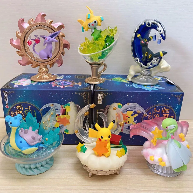 

Q-version Pet Elf Q-version 6 1st Generation Pok É Mon Starry Sky Elf Eevee Pikachu Model Ornament Box Egg Figurine Figurine To'