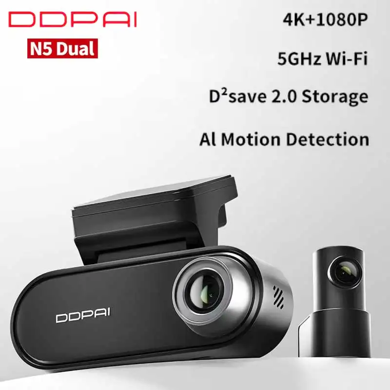 

DDPAI N5 dual 4K Dash Camera Car DVR With Al Base NightVIS ADAS GPS WiFi Auto Recorder 24H Parking Monitoring Voice Recorder