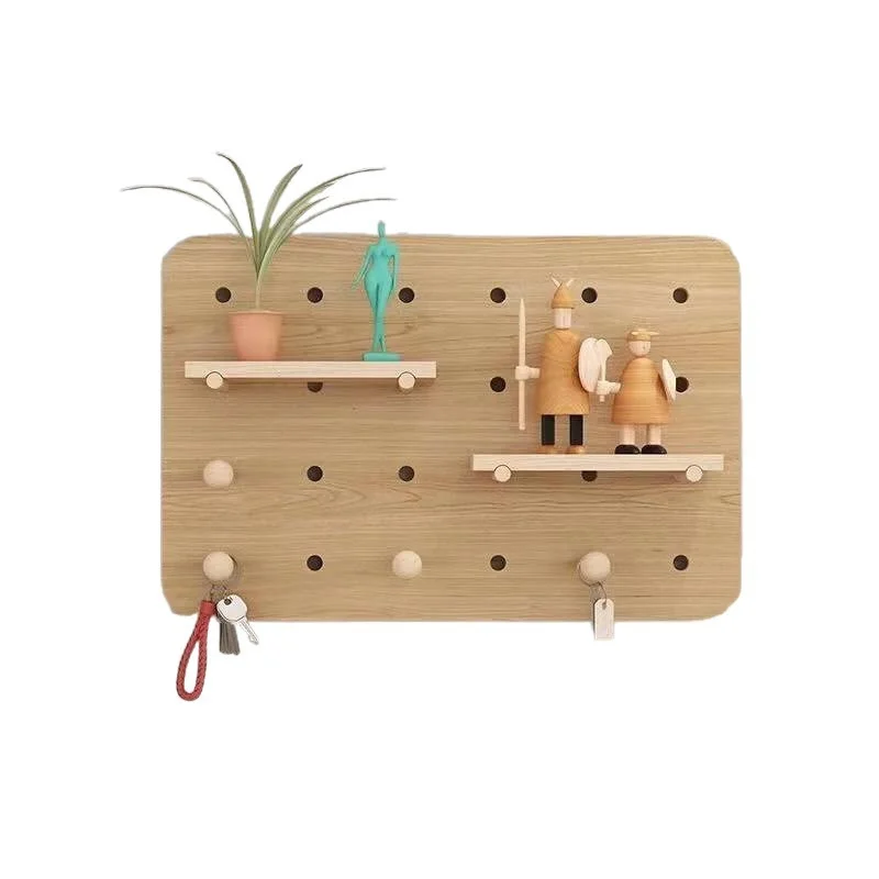 Solid Wood Pegboard Electrical Box Cover Wall Decor Organizer Shelf for Home Circuit Panel Hide & Storage view 6