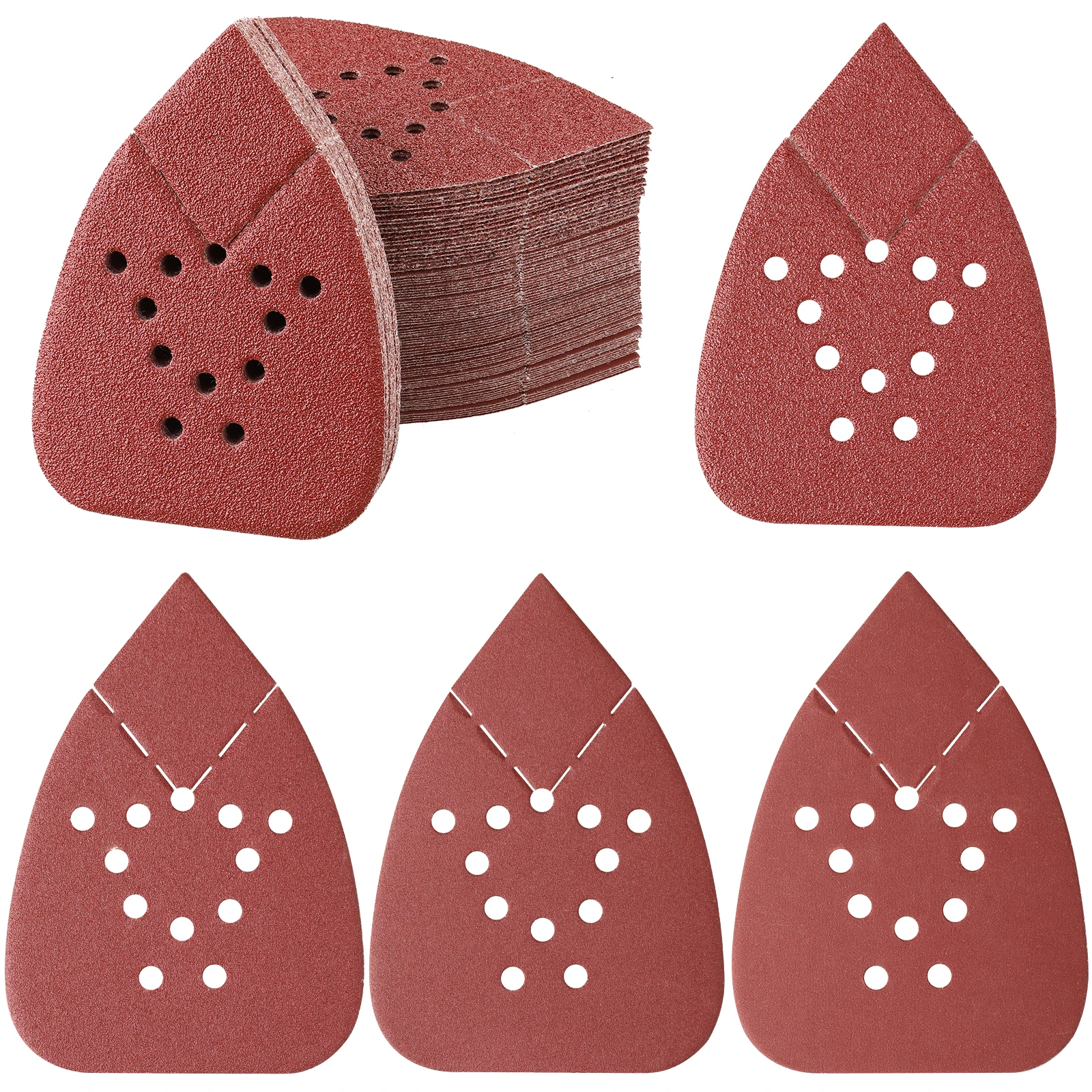100 Pcs Mouse Sander Paper 12 Hole Hook and Loop | Sander Sheets, 93x135mm Sandpaper for Black and Decker Detail Palm Sander Pad