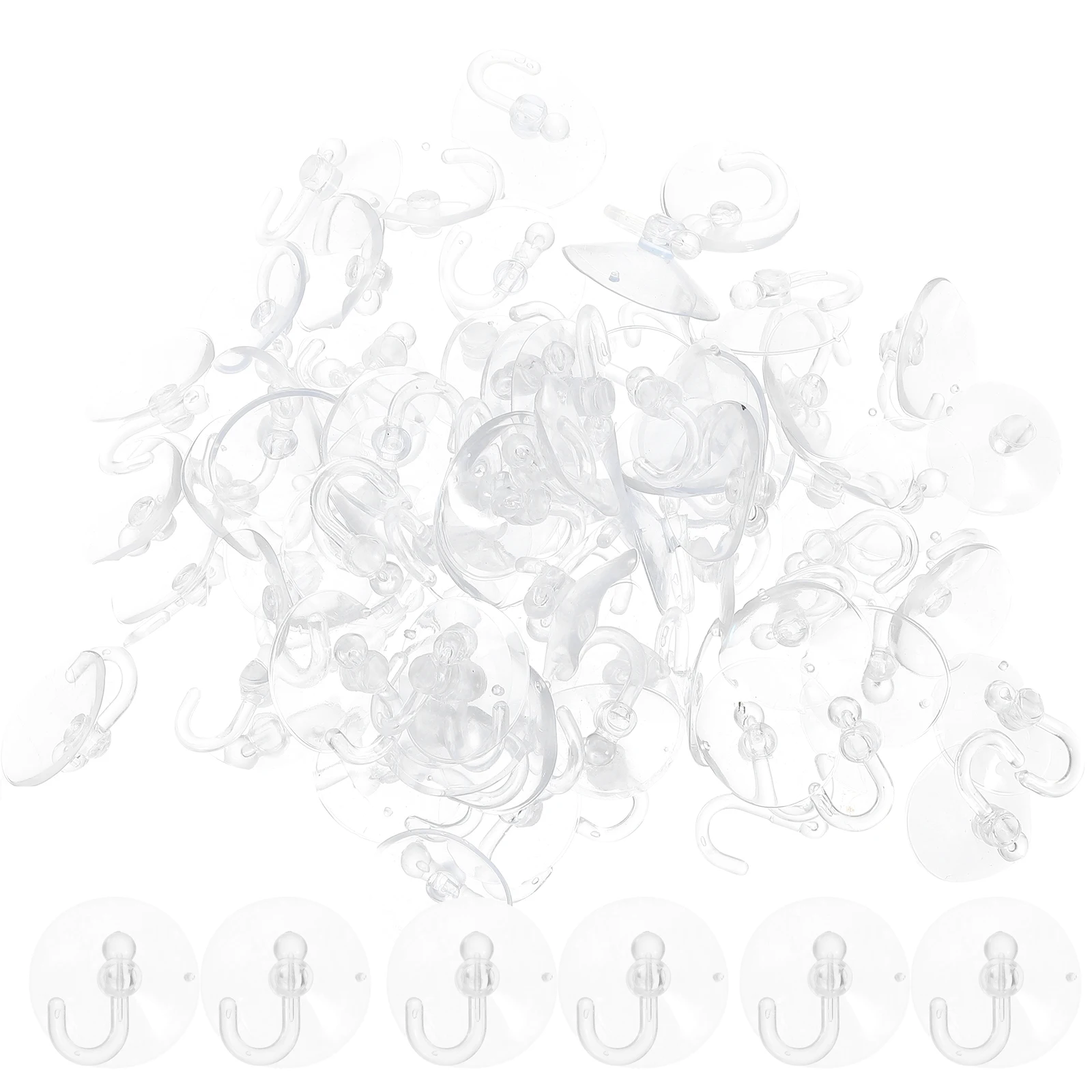

100pcs Suction Cup Hooks Heavy Duty Multi-Purpose Wall Hanging Hooks For Bathroom Kitchen Tile Glass Surface Reusable Strong