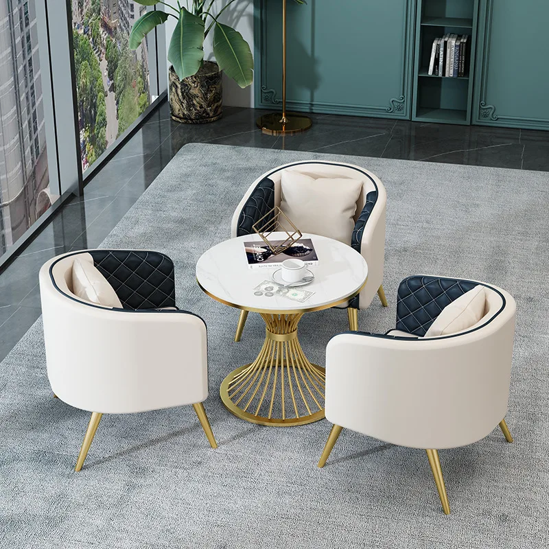 

Light luxury modern sales office Hotel hotel single sofa chair negotiation Business leisure meeting sofa table and chair combina