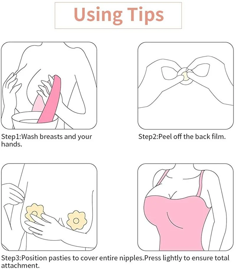 Image 7: Autocollants Invisibles pour Soutien-Gorge et Poitrine pour Femme, 60 Pièces