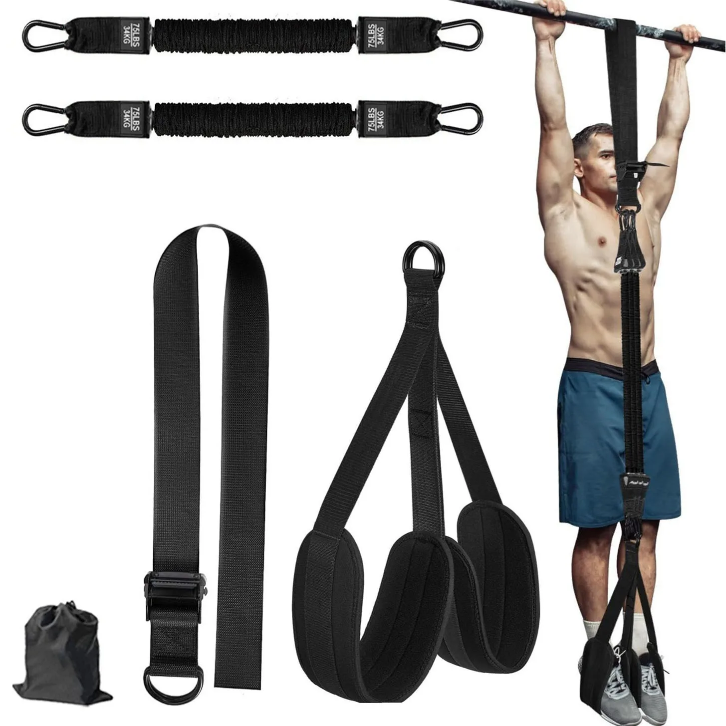 Klimmzug-Hilfe-Bänder-Set, Widerstandsband für Klimmzüge, Unterstützung für Männer und Frauen, zum Aufhängen, Training, Chin-up, Workout, Körperdehnung – Detail 8