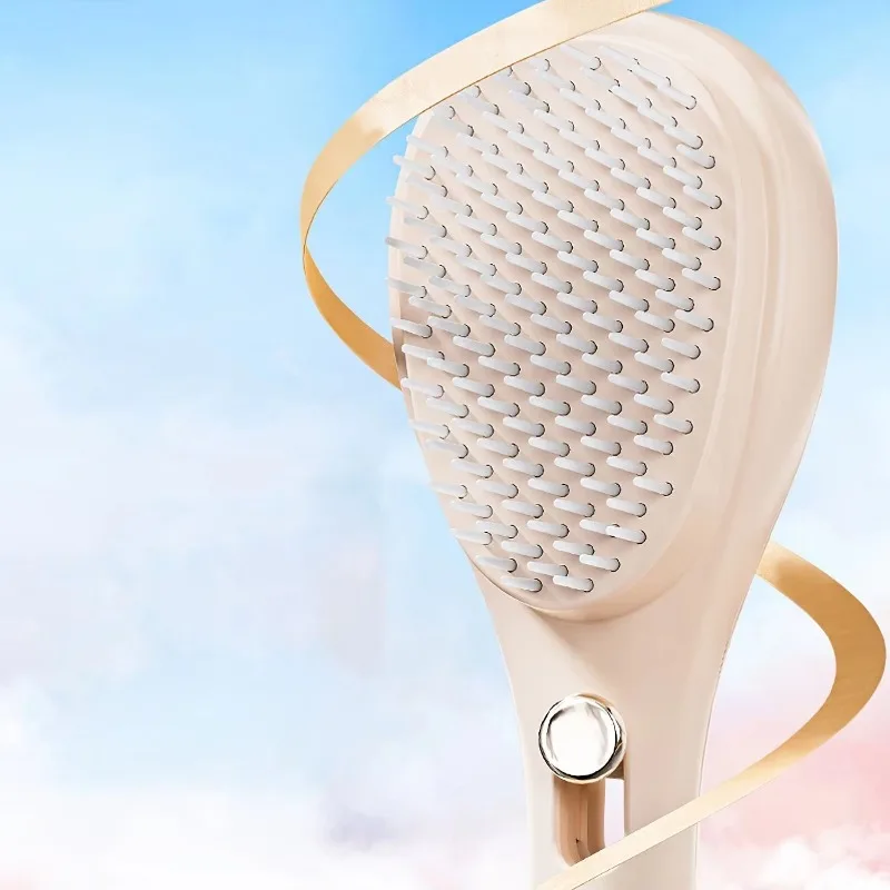 

Self-cleaning massage hairbrush Retractable anti-static scalp promotion hairbrush