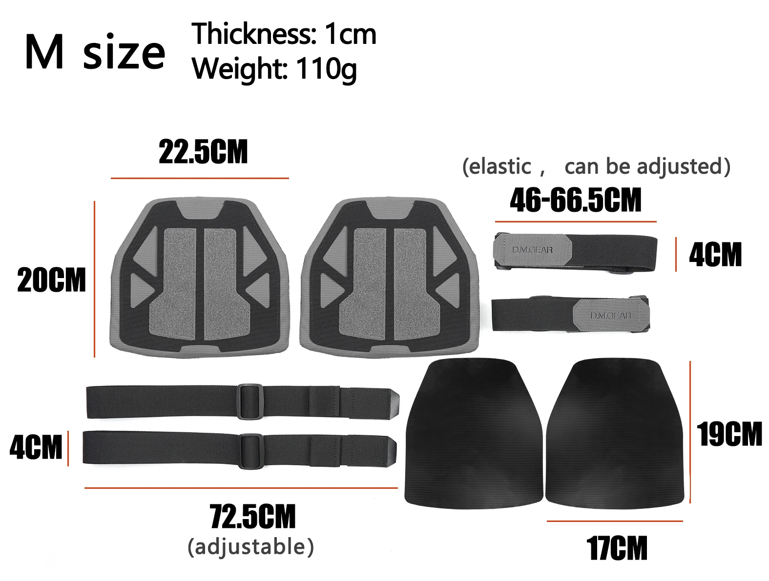 DMGear Schulterpanzer Taktische Jagdausrüstung Ausrüstung Weste Zubehör Schutz Airsoft Molle Nylon Universal – Detail 2