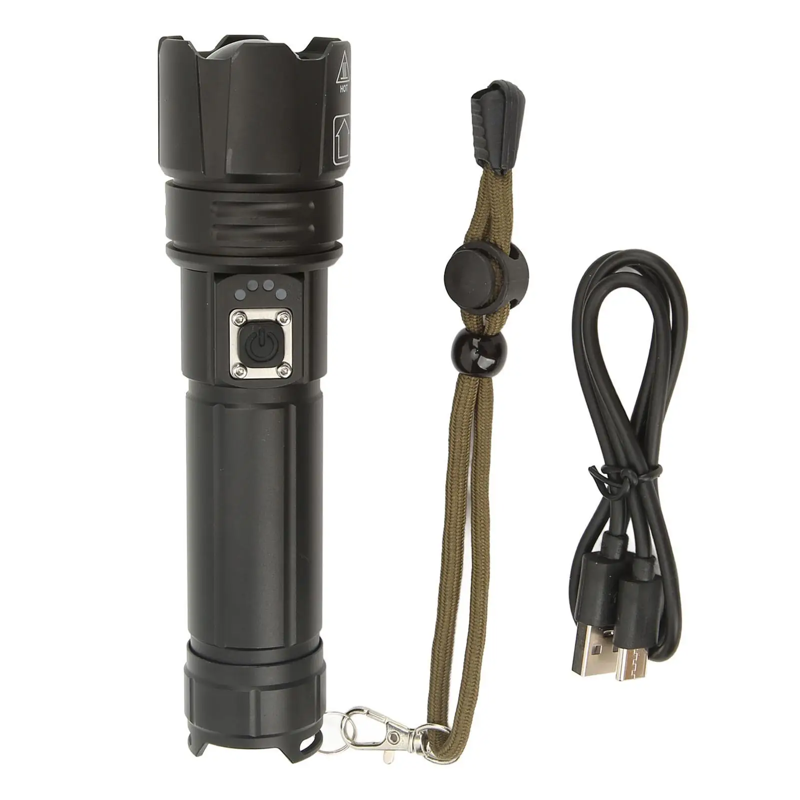 

1500M Rechargeable Flashlight, IPX4 Waterproof, 1200LM Brightness, 5 Light Modes for emergency Use