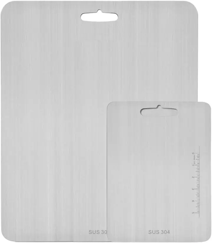 

Extra Large Stainless Steel Cutting Board Set (2pcs) - 304 Food Grade for Meat, Vegetables, Dough
