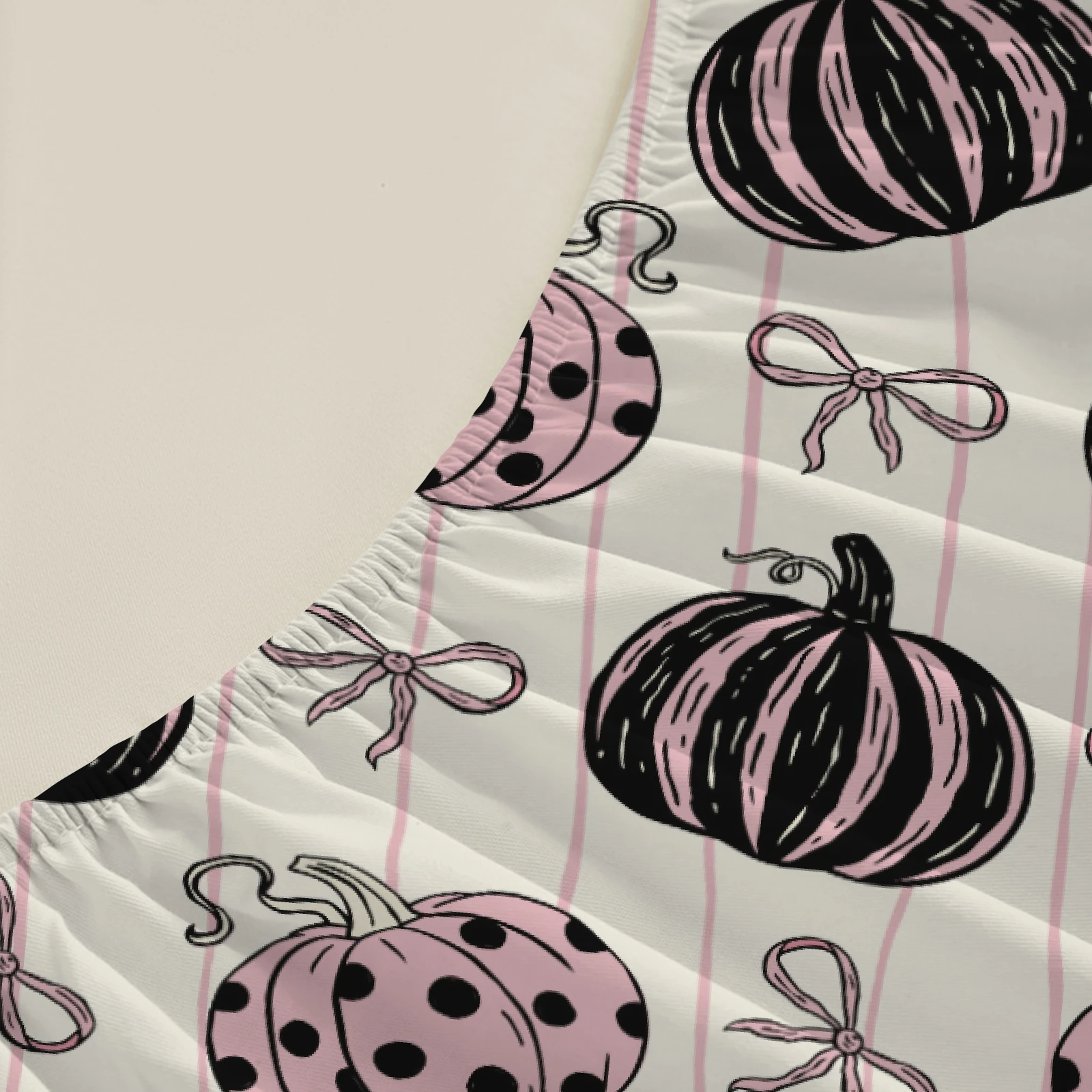 1 Pink Pumpkin Pattern digital printed frosted Fitted Sheet,bedroom printed bed cover,bedding(No pillowcase)