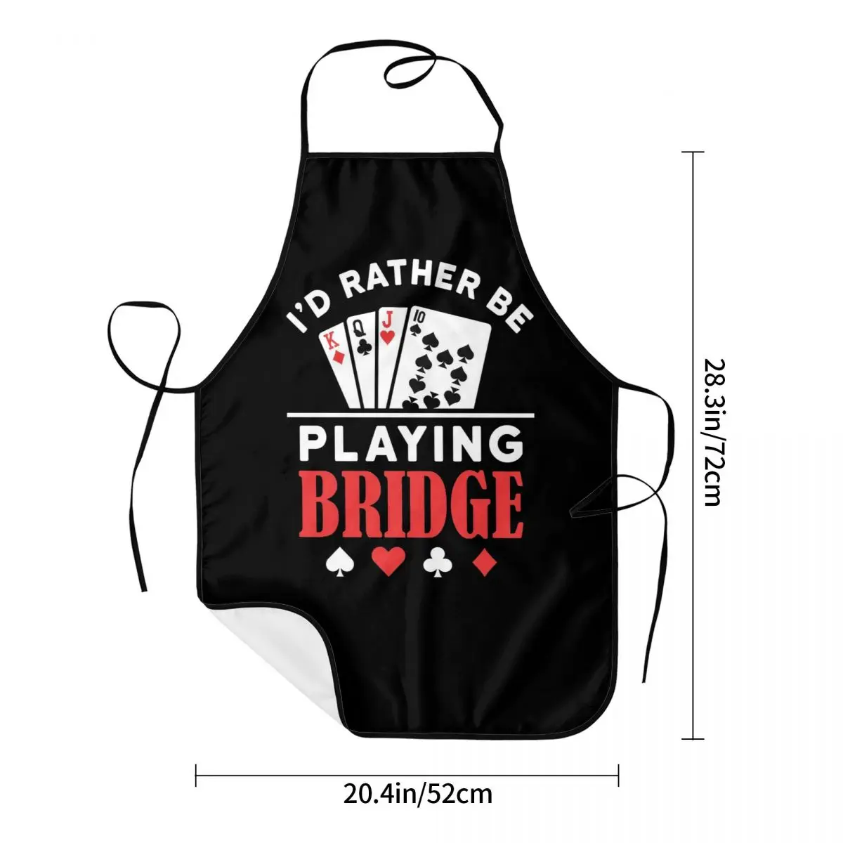 I'd Rather Be Playing Bridge Bridge Card Game Player Aprons Chef Cooking Tablier Bib Kitchen Cleaning Pinafore for Women Men