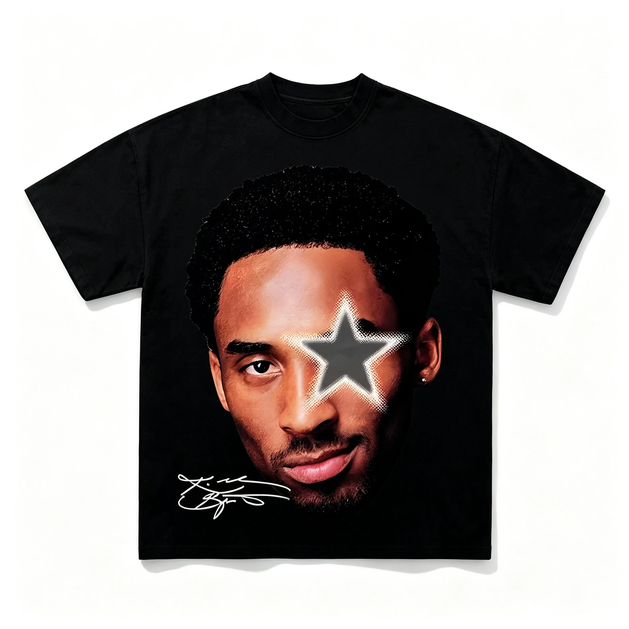 2026 New Superstar KOBE Family Matching Unisex Oversized TShirt Portrait Star Halftone Chest Graphic Streetwear Loose Cotton Tee