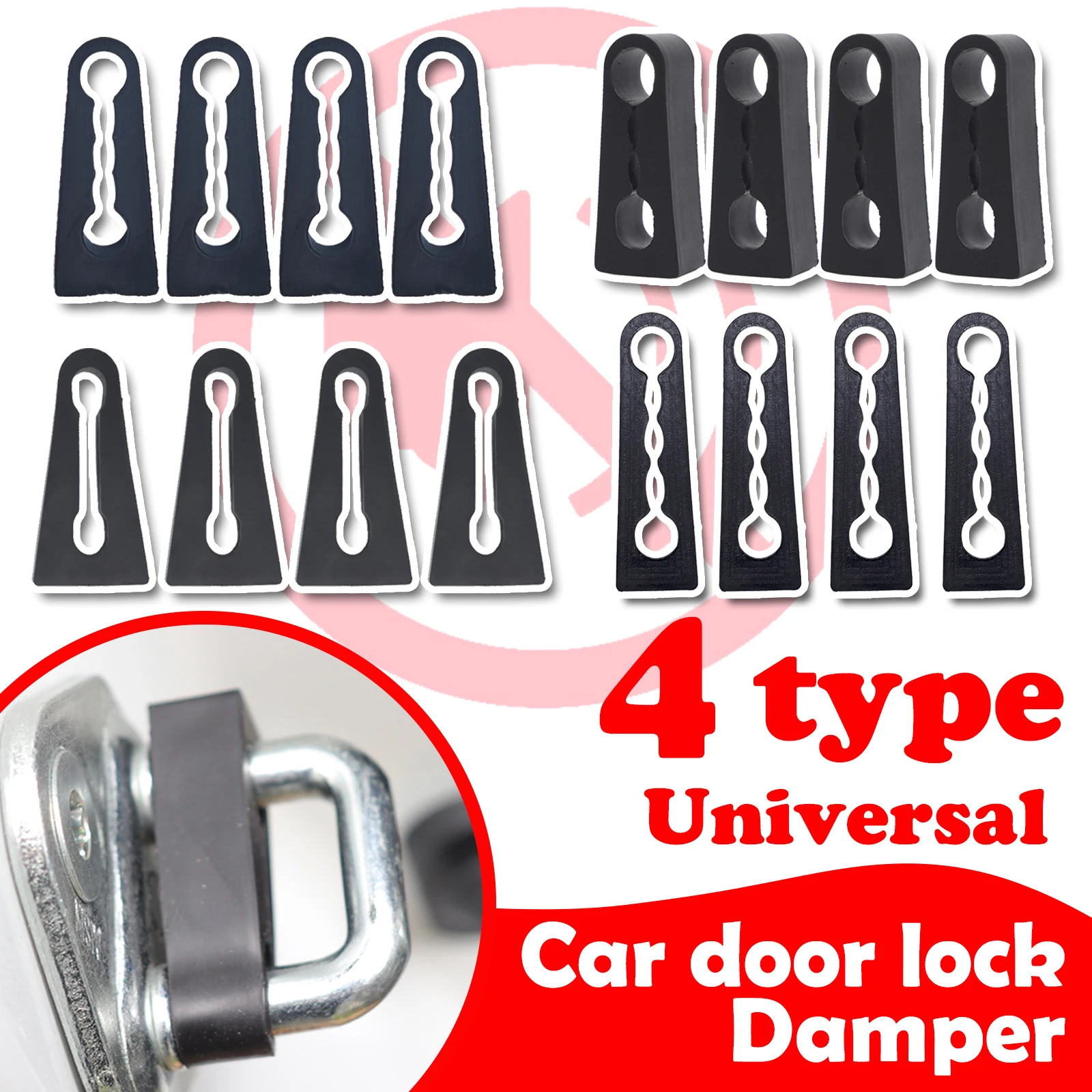 

4/8pc For VW Skoda Seat Universal Shock Absorber Seat Car Door Lock Striker Buffer Damping Seal Pad Deadener Quiet Noise Stopper