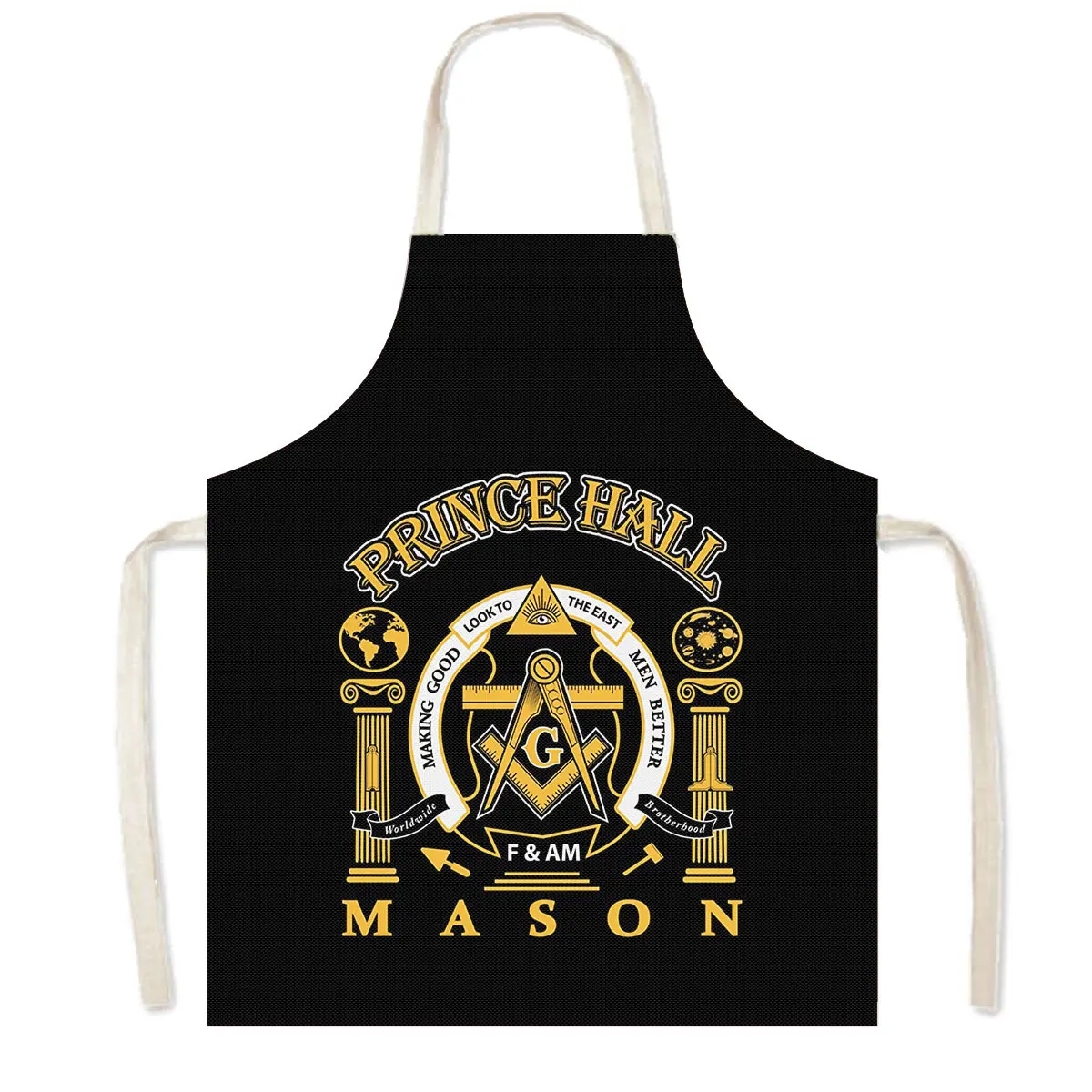 Masonic Illuminati Pyramid Eye Cooking Aprons Freemason Household Cleaning Pinafore Barber Restaurant Waiter Kitchen Apron