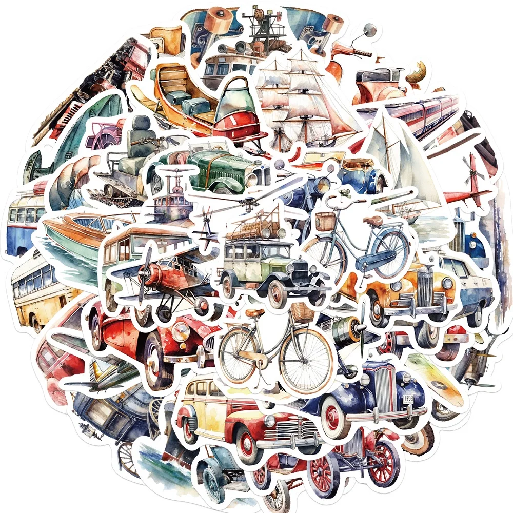 50PCS Aquarell Reise Werkzeuge Transport Graffiti Wasserdichte Graffiti Aufkleber Für Helm Aufkleber BulingBulingStickers Shop