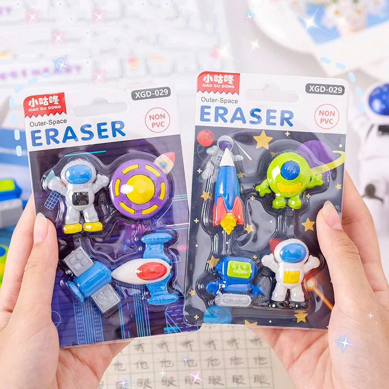 Children\'s School Supplies School Accessories for Boys Korean Stationery Astronaut Funny Erasers for Kids Cute Rubber