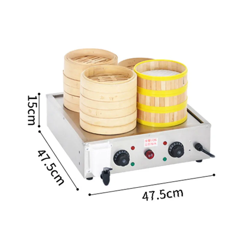 Steamed Buns Machine 4 Holes Electric Steamer Commercial Steaming Dumpling Furnace 220V Desktop Steamer 4kw Desktop