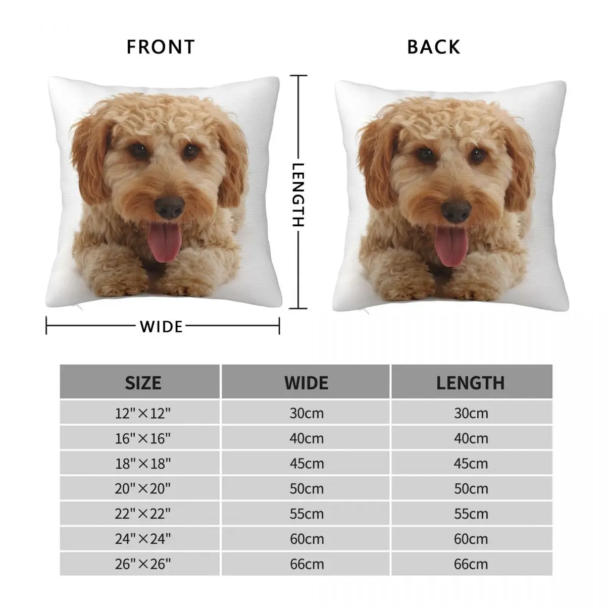 Cockapoo Dog Square Pillowcase Polyester Linen Velvet Printed Zip Decorative Throw Pillow Case Home Cushion Cover