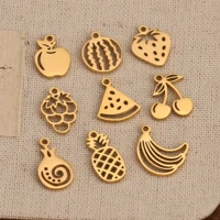 Breloques pomme/fraise/cerise/raisin, 5 pièces, pour la fabrication de bijoux, à la mode, Bracelet, boucle d'oreille, collier, accessoires faits à la main 6