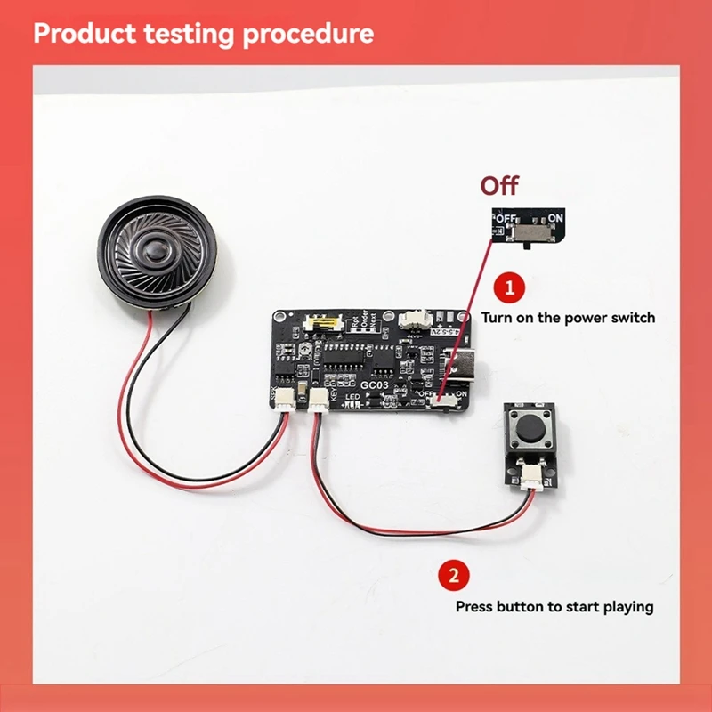 وحدة صوت قابلة للتسجيل مع تنزيل MP3 TYPE-C لصندوق الهدايا وبطاقة عيد الميلاد وعيد الميلاد وغطاء الموسيقى مع بطارية-ABLL