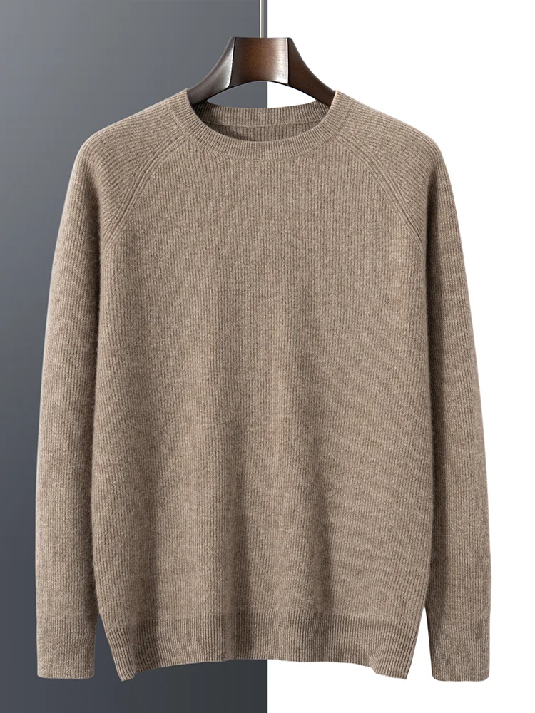 

Autumn Winter New Men 100% Cashmere Sweater Basic O-neck Long Sleeve Pullover Soft Cashmere Knitwear Smart Casual Clothing Tops
