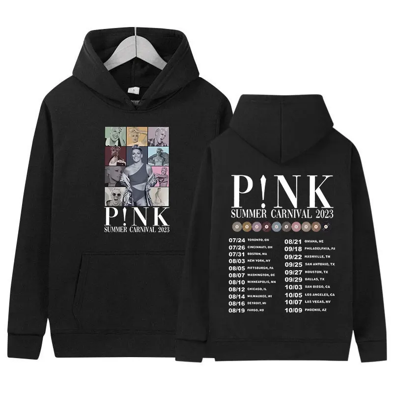 

P!nk Pink Singer Summer Carnival 2023 Tour Music Album Hoodie Men Women Retro High Quality Oversized Sweatshirt Hip Hop Clothing