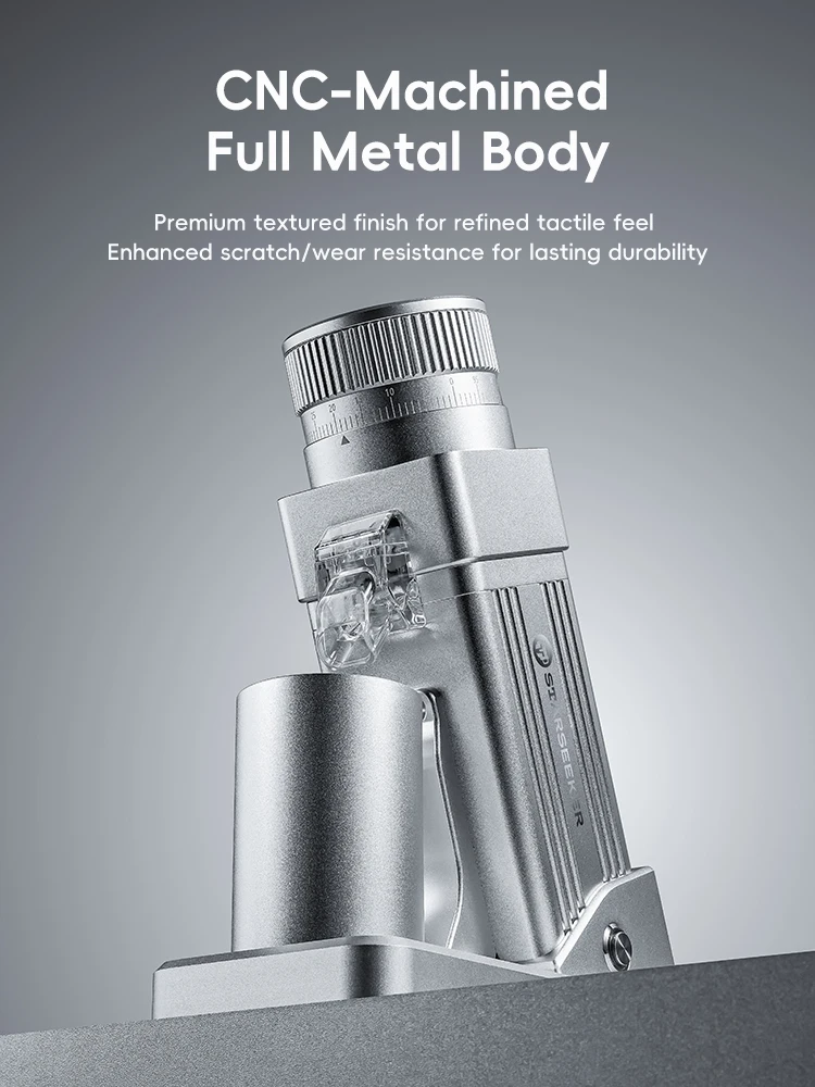 STARSEEKER E55Pro Electric Coffee Grinder 55MM Titanium Cone Burr Stepless Adjustment Espresso Brew Coffee Bean Grinder Black