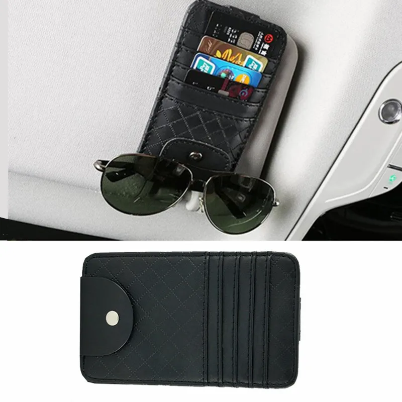 

Car Visor Organizer Auto Sunvisor Storage Bag Pouch Sun Glasses Holder Card Organizer Ticket Pocket Sunshade Stowing Tidying