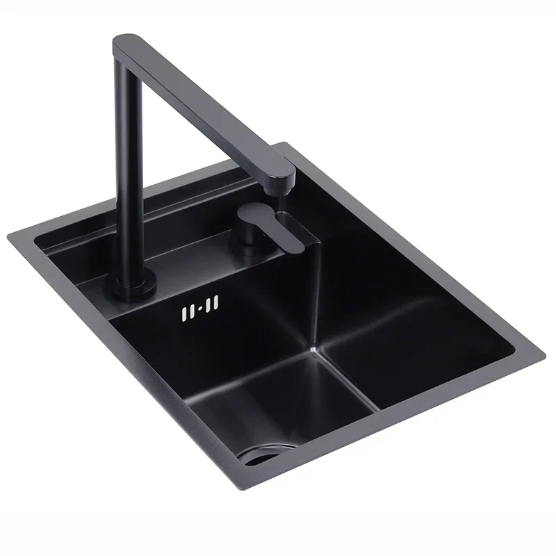 Submarine Invisible Sink with Cover Bar Counter Wash Basin Single Sink Folding Stainless Steel Embedded Tea