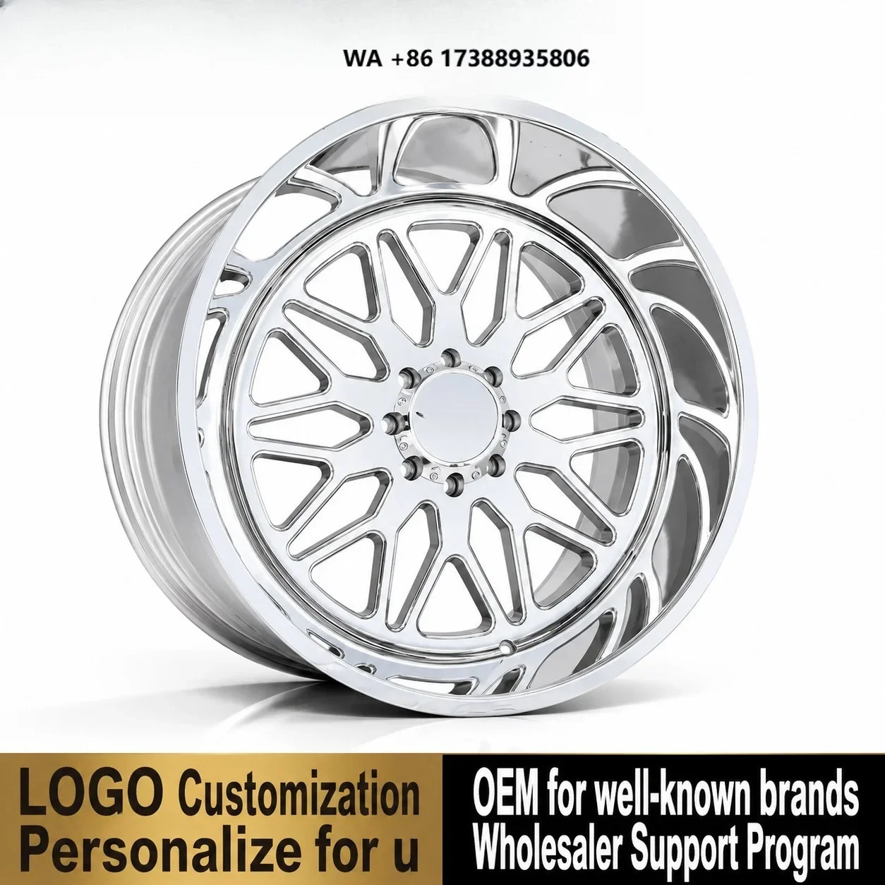 Lightweight Wheels 24x12 Monoblock Forged Aluminum Mirror Finish 6x139.7 ET-44 for Hilux