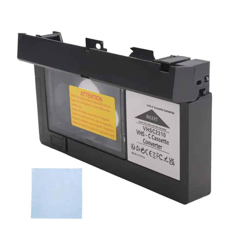 Convertidor de casetes VHS-C para JVC, RCA, Panasonic, adaptador de casetes VHS a VHSC SVHS-C, no apto para 8 mm/Minidv/Hi8, fácil instalación