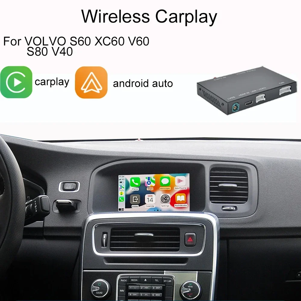 

Wireless CarPlay for Volvo S60 2014-2017 XC60 V40 V60 Android Auto Interface Mirror Link AirPlay Car Play Youtube Function