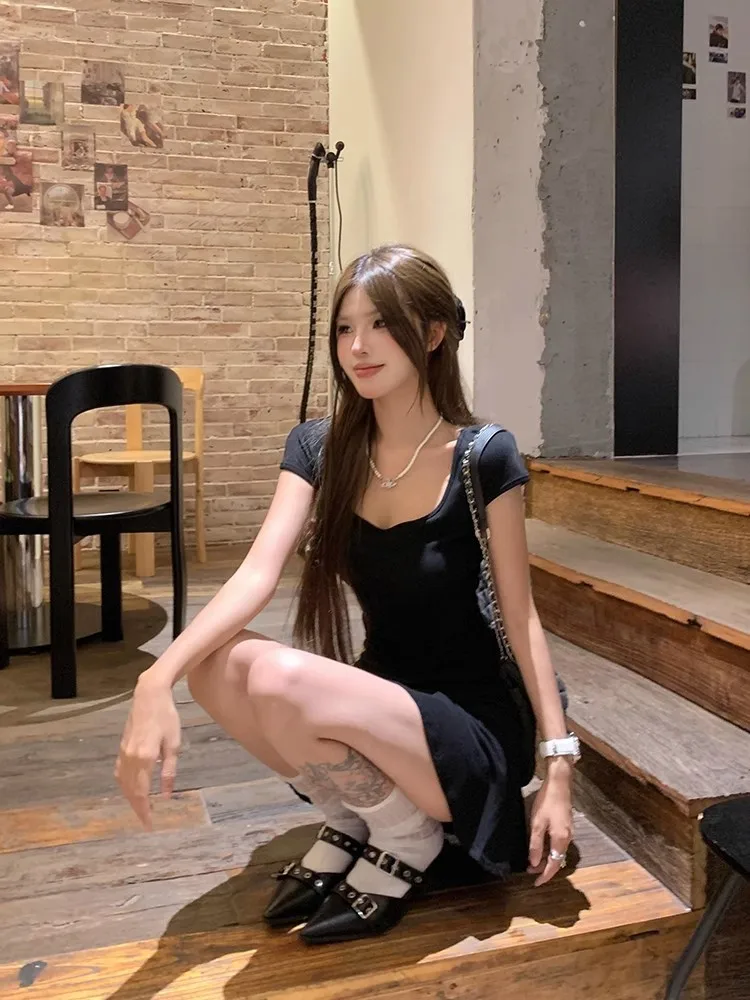 Vestidos femininos malha ruched em camadas midi saia dança vitrine flowy dramático artístico moderno jovem declaração na moda elegante