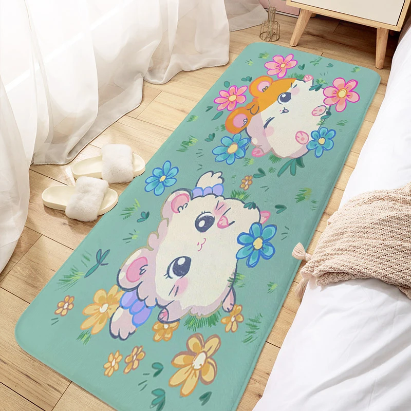 

Porch Foot Mat Non-slip Hamtaro Cute Carpet for Kitchen Interior Home Decor Items Hallway Bedroom Rug Balcony Custom Doormat