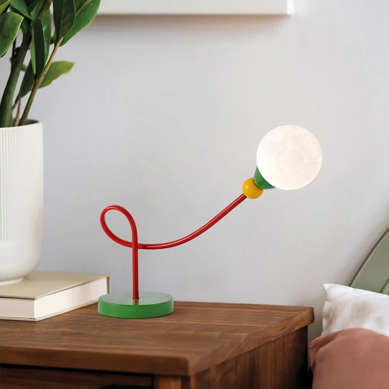 Cream Style Table Lamp For Eye Protection Dopamine Magic Bean Color Blocking Creative Atmosphere Bedside Night Light