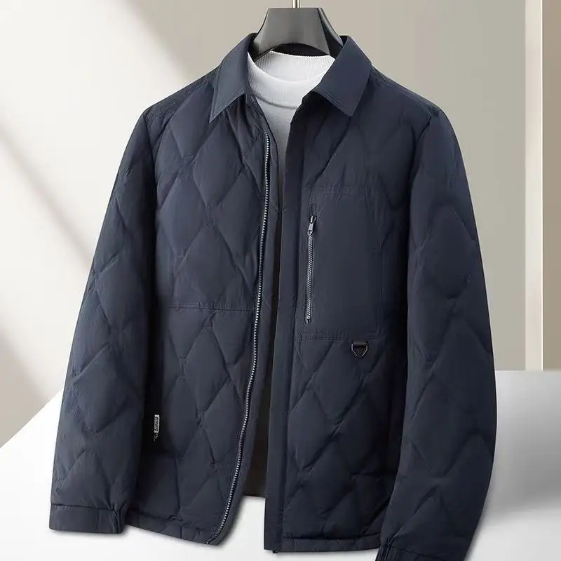 2025 Autumn/Winter New Men's Down Jacket Down Content 90% Quality Fabric Lightweight Youth Down Jacket Shirt Collar