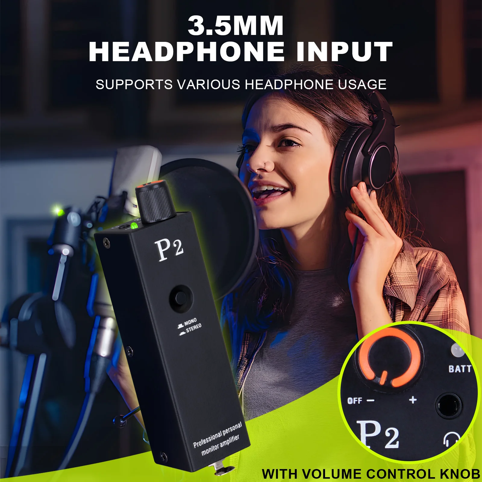 P2 Mini Portable Headphone Amplifier XLR To 3.5MM Audio Interface Headphone Amplifier Amp Used In Stage Performance Studio image 4