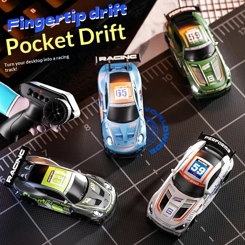 New Product 1:64 Desktop Mini Rc Professional High-Speed Racing Car Four-Wheel Drive Drifting Variable Speed Car Boy Model Toy
