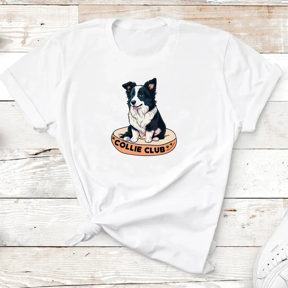 Border Collie t-shirts women comic graphic manga top female Japanese comic harajuku clothes