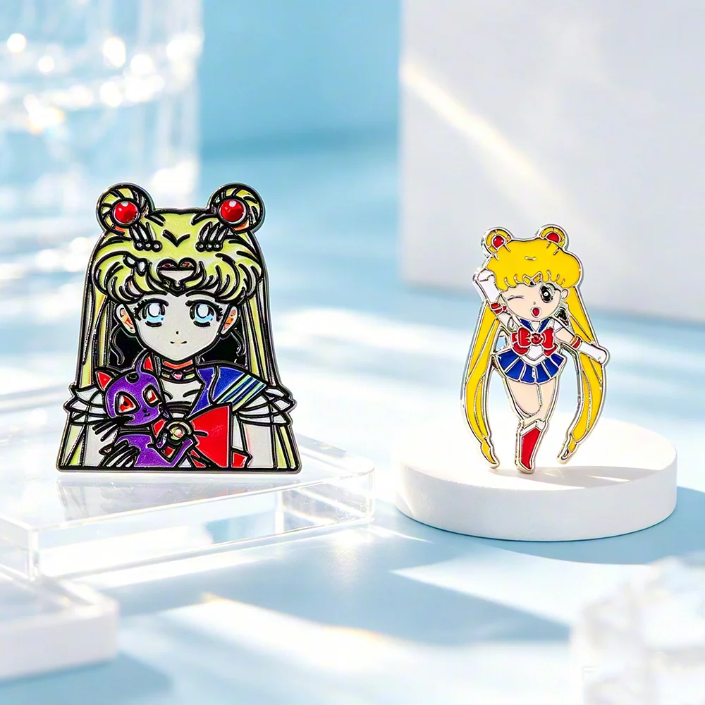 Sailor Moon Enamel Pin, Cute Usagi Anime Character Lapel Brooch Badge for Backpack Clothing Jewelry Fan Gift