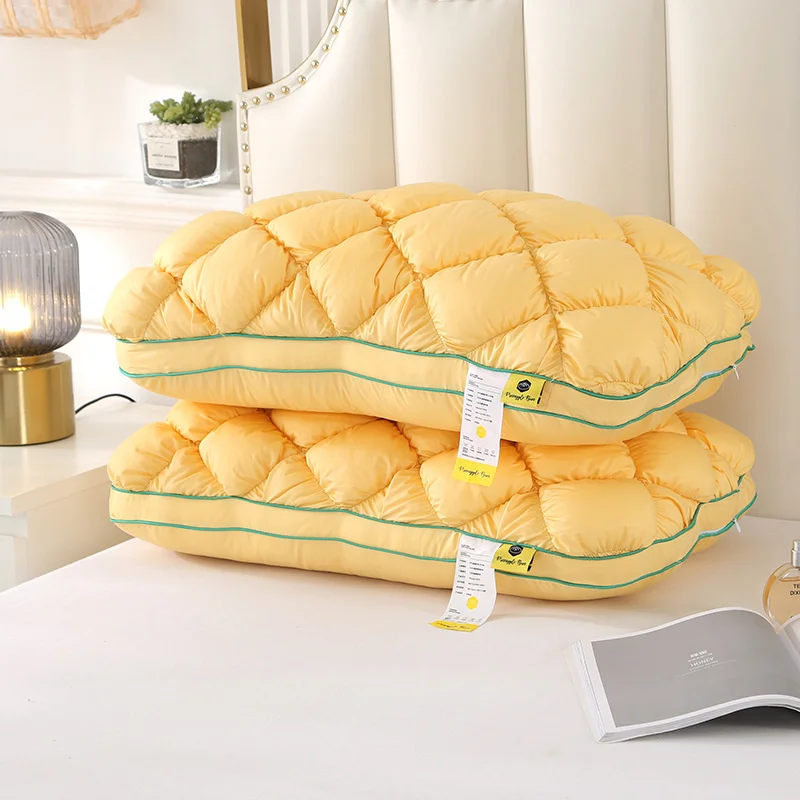 48×74cm Pineapple Bounce Back Pillow Solid Color Soft Comfortable Bedroom Bed Sleep Pillow 5star Hotel Home Single Adult Pillow