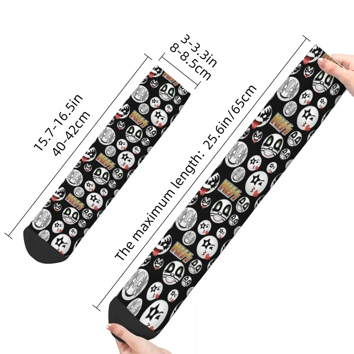 Kiss Band Pattern Socks Men\'s Women\'s Funny Happy Socks Harajuku Spring Summer Autumn Winter Middle Tube Socks Gift