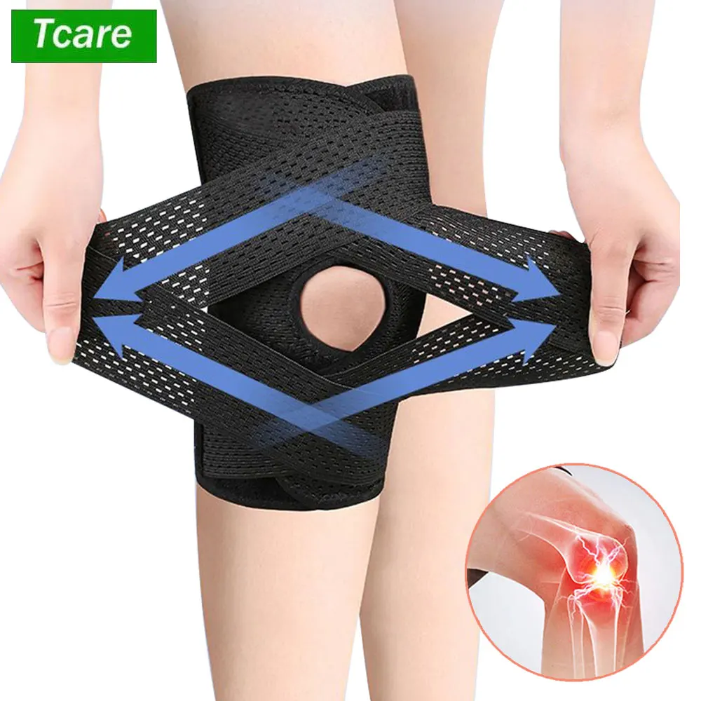 Supporto per ginocchiera a compressione 1 pezzo, ginocchiera con stabilizzatori laterali per dolore al ginocchio, corsa, strappo del menisco, ACL,