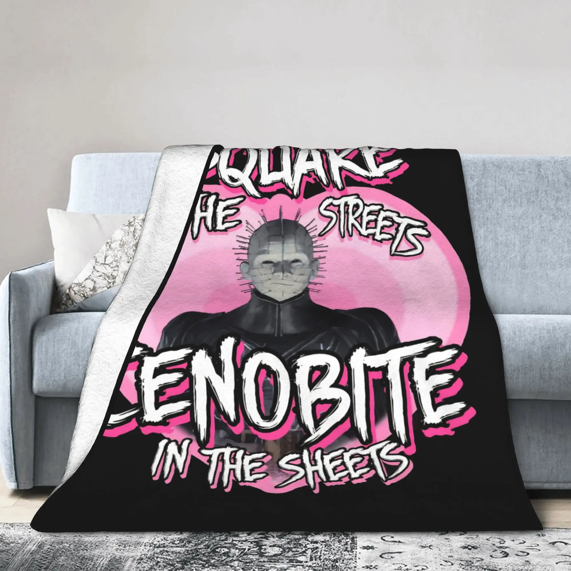 Horror Pinhead Movie Velvet Throw Blankets Hellraisers Blankets for Bedding Bedroom Ultra-Soft Bedroom Quilt