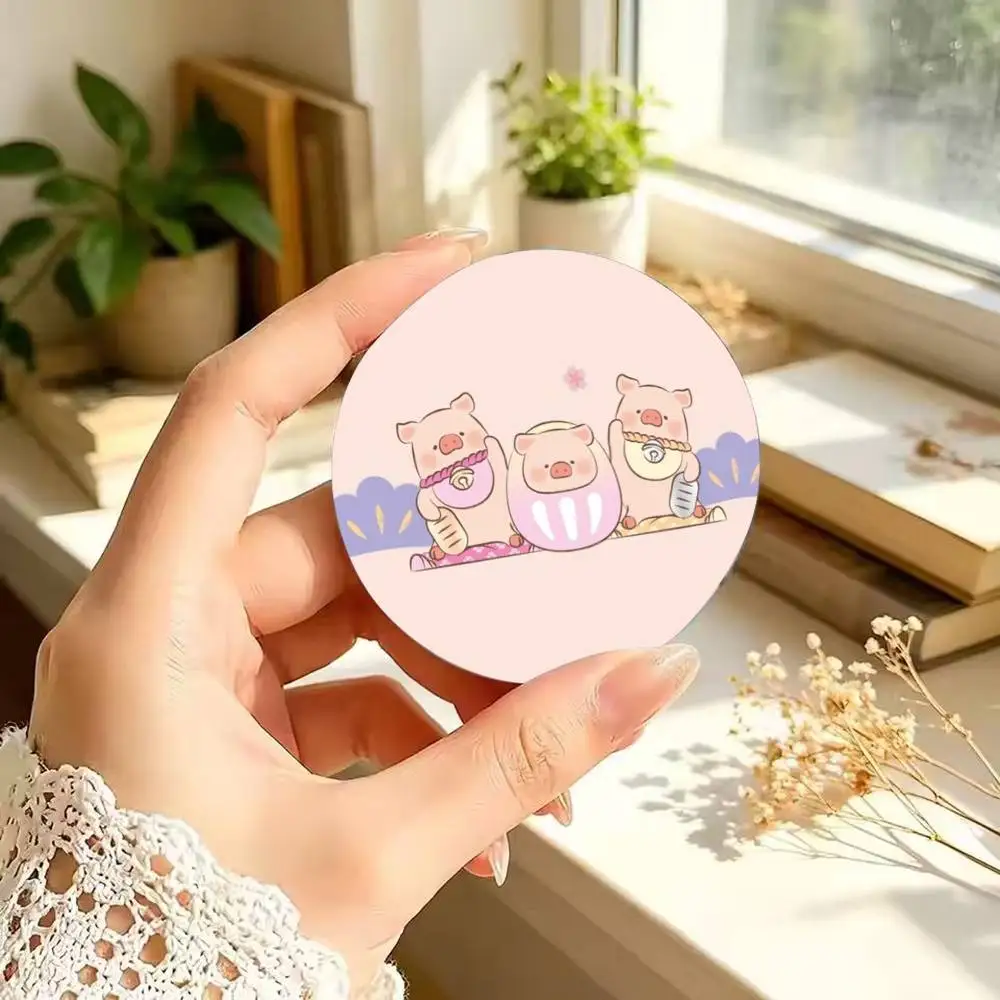 L-LuLu The P-Piggy Cute 25 32 44 58 75mm Round Badges Brooches Lapel Pins Fashion Accessory Holiday Present Gift